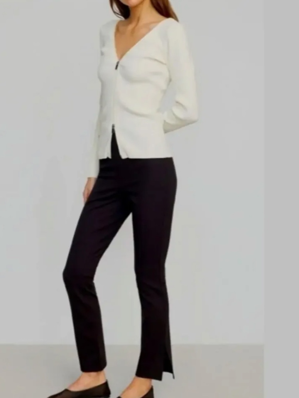 Modern Citizen Devi Side Split Ponte Knit Pant Black Size S